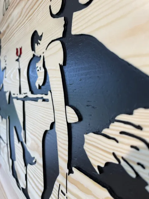 Side view of art